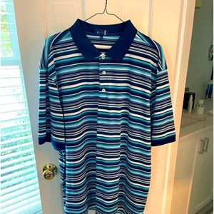 Stitch XL Golf shirt- blue/white stripes